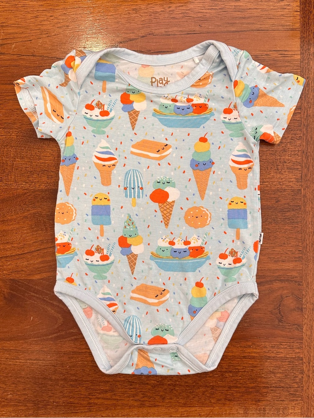 NWOT Little Sleepies Blueberry Ice Cream Social Bodysuit, 12-18M - Picture 2 of 7